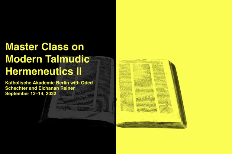 Diasporic Knowledge – Master Class Modern Talmudic Hermeneutics II